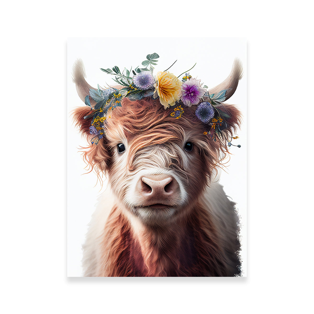 Highland Cow Portrait Wall Art