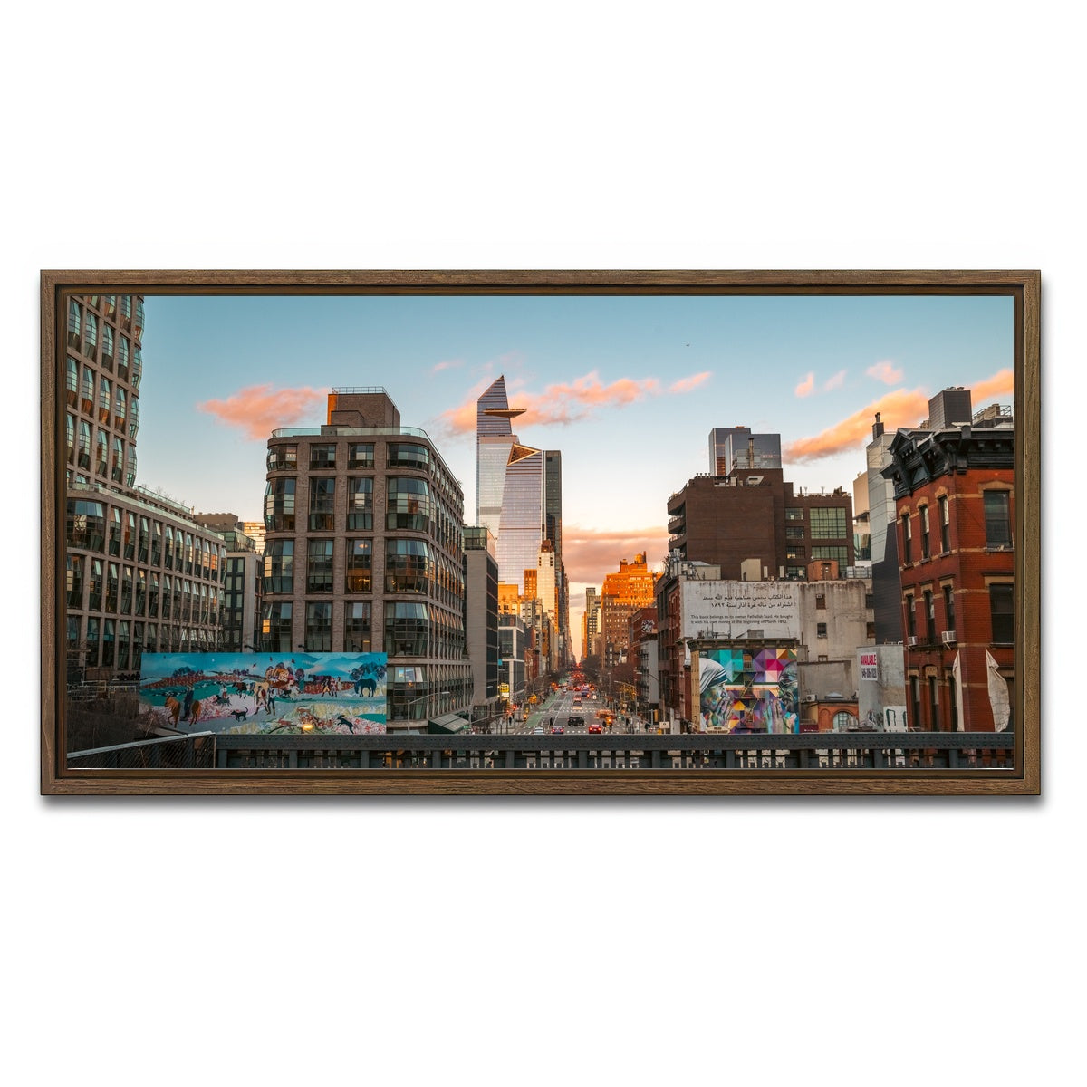 AUTO-MOCKUP WHITE | Highline Walk | 1 Piece | Walnut Framed Canvas | group=2x1