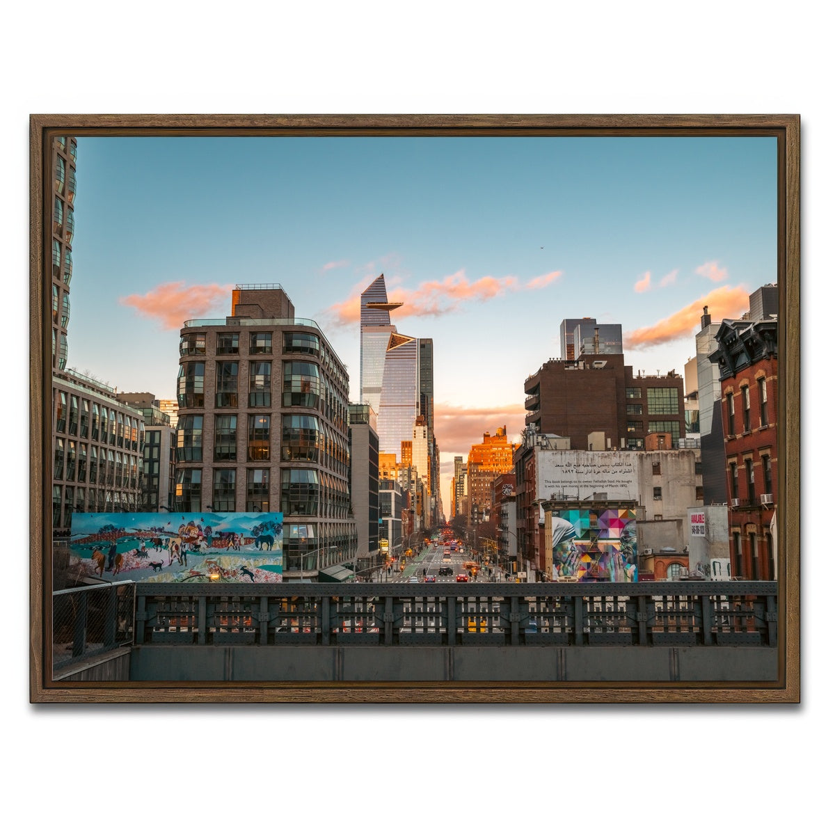 AUTO-MOCKUP WHITE | Highline Walk | 1 Piece | Walnut Framed Canvas | group=4x3