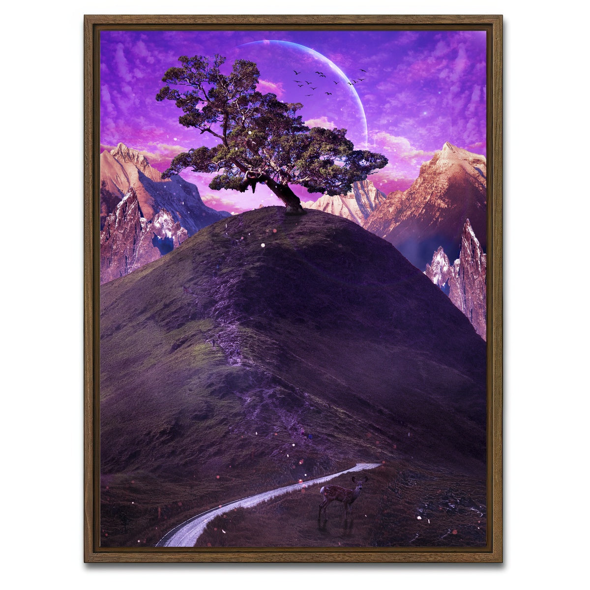 AUTO-MOCKUP WHITE | Hill | 1 Piece | Walnut Framed Canvas | group=3x4