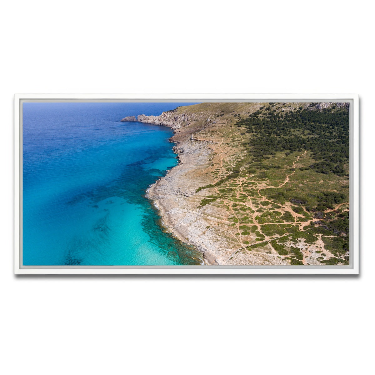 AUTO-MOCKUP WHITE | Hill and Sea | 1 Piece | White Framed Canvas | group=2x1
