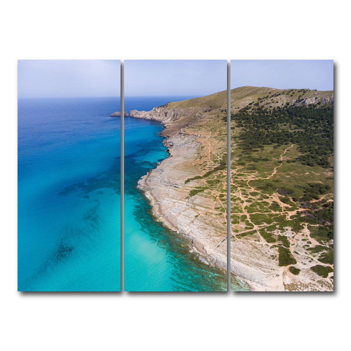 AUTO-MOCKUP WHITE | Hill and Sea | 3 Piece | Gallery Wrap Canvas | group=8x18