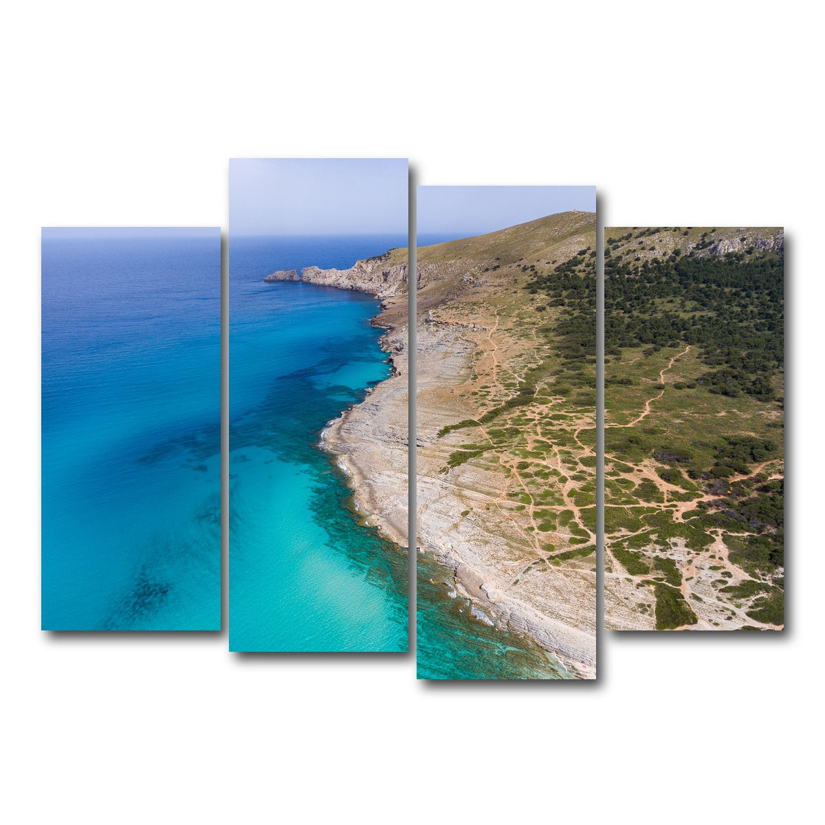 AUTO-MOCKUP WHITE | Hill and Sea | 4 Piece | Gallery Wrap Canvas | group=4_normal