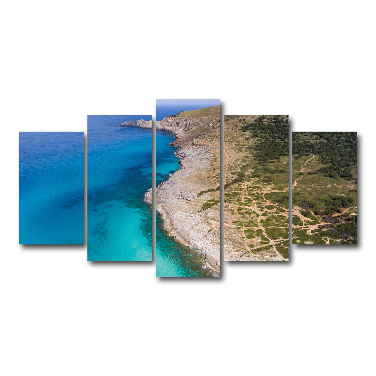 AUTO-MOCKUP WHITE | Hill and Sea | 5 Piece | Gallery Wrap Canvas | group=5_normal