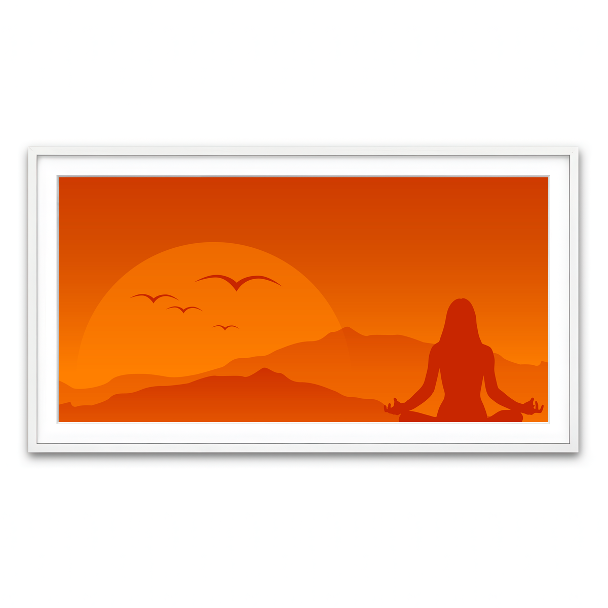 Framed Print 2x1 White