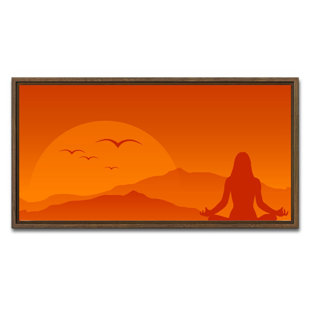 AUTO-MOCKUP WHITE | Hilltop Meditation | 1 Piece | Walnut Framed Canvas | group=2x1
