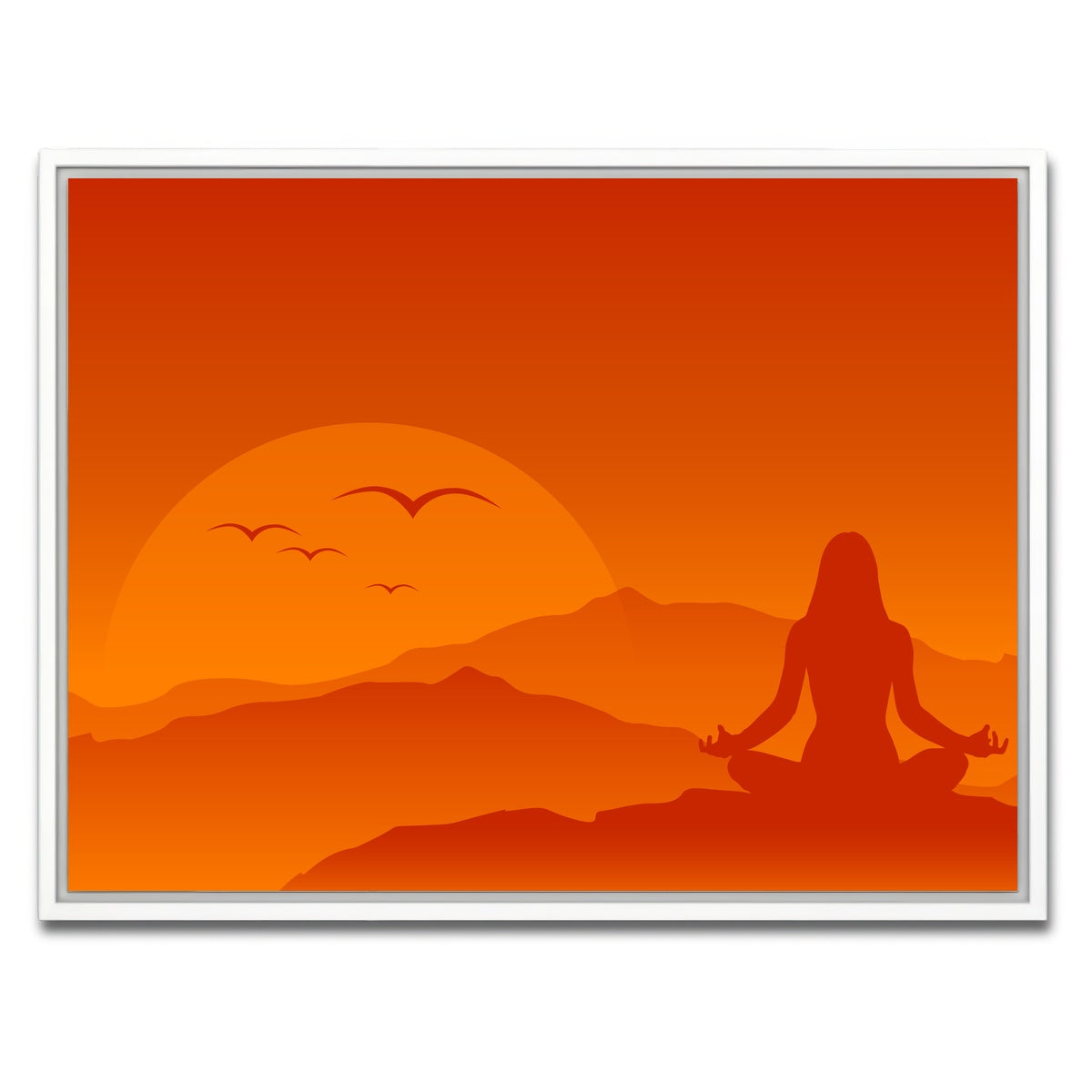 AUTO-MOCKUP WHITE | Hilltop Meditation | 1 Piece | White Framed Canvas | group=4x3