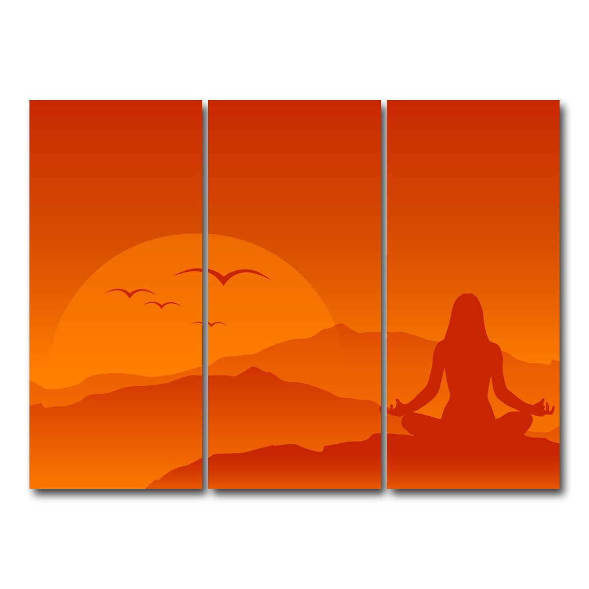 AUTO-MOCKUP WHITE | Hilltop Meditation | 3 Piece | Gallery Wrap Canvas | group=8x18