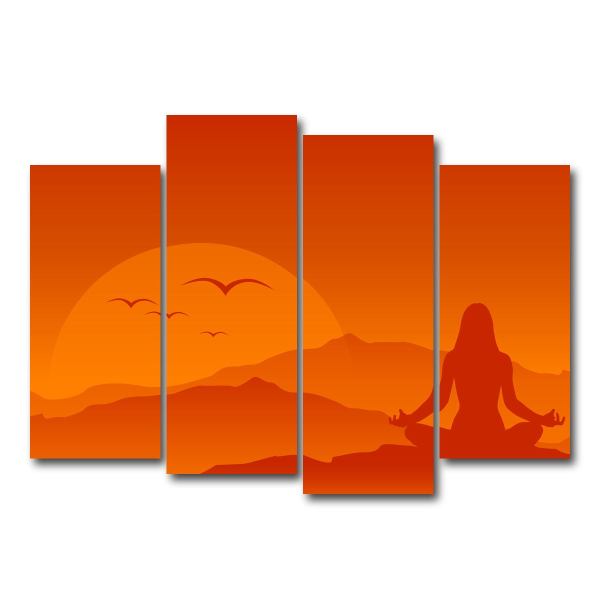 AUTO-MOCKUP WHITE | Hilltop Meditation | 4 Piece | Gallery Wrap Canvas | group=4_normal