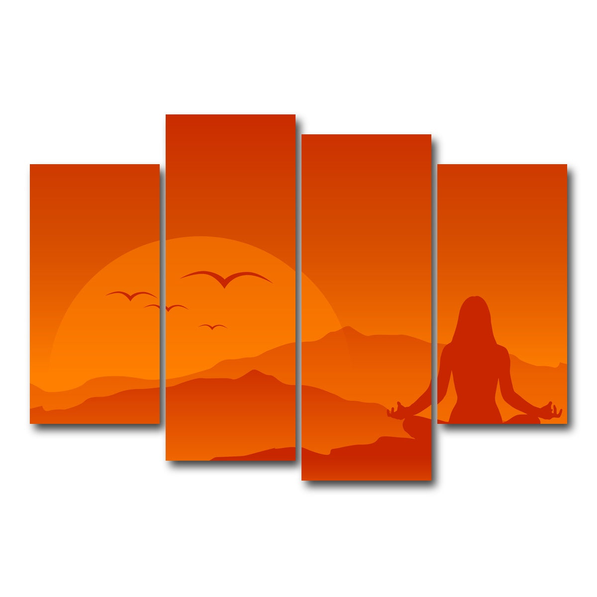 AUTO-MOCKUP WHITE | Hilltop Meditation | 4 Piece | Gallery Wrap Canvas | group=4_short