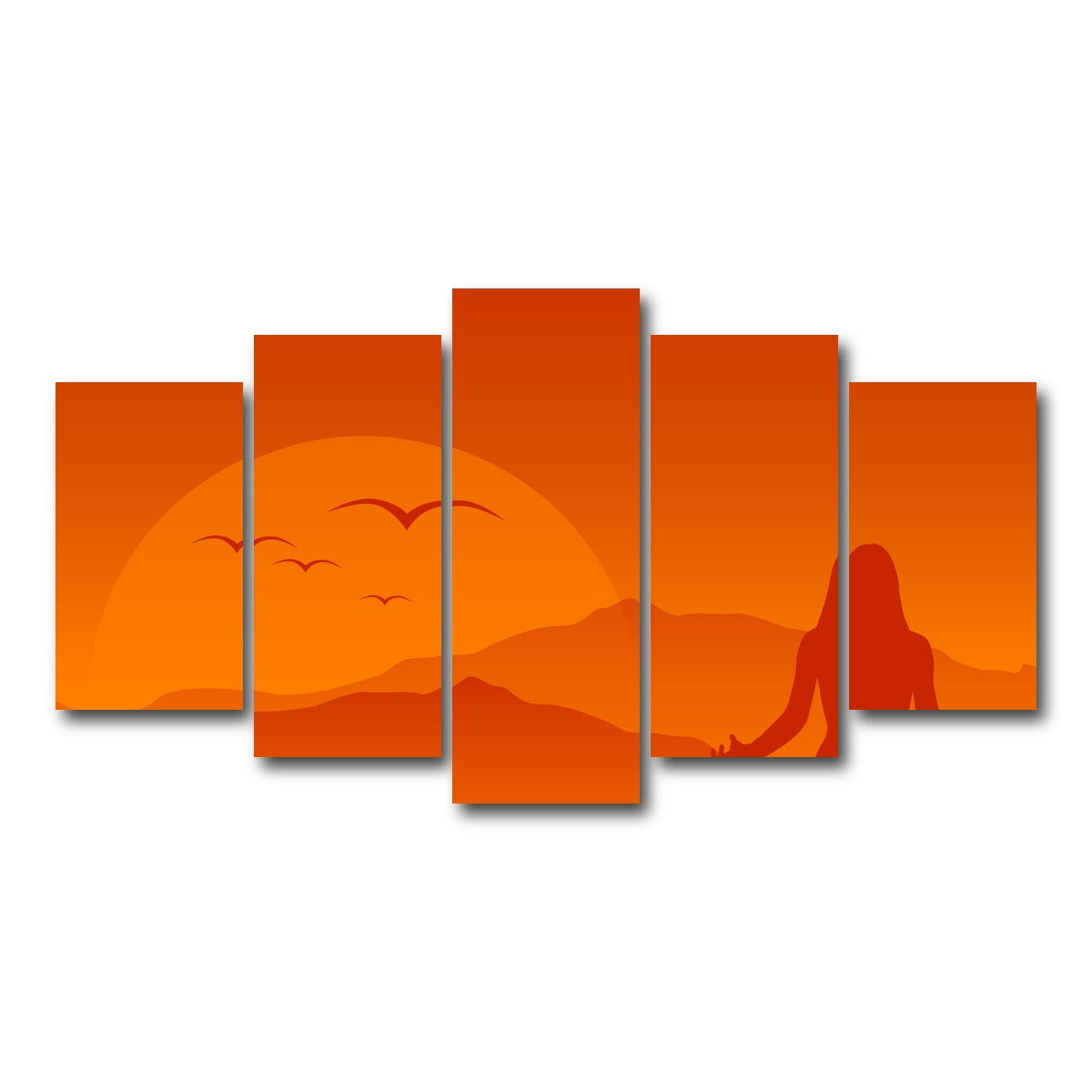 AUTO-MOCKUP WHITE | Hilltop Meditation | 5 Piece | Gallery Wrap Canvas | group=5_normal