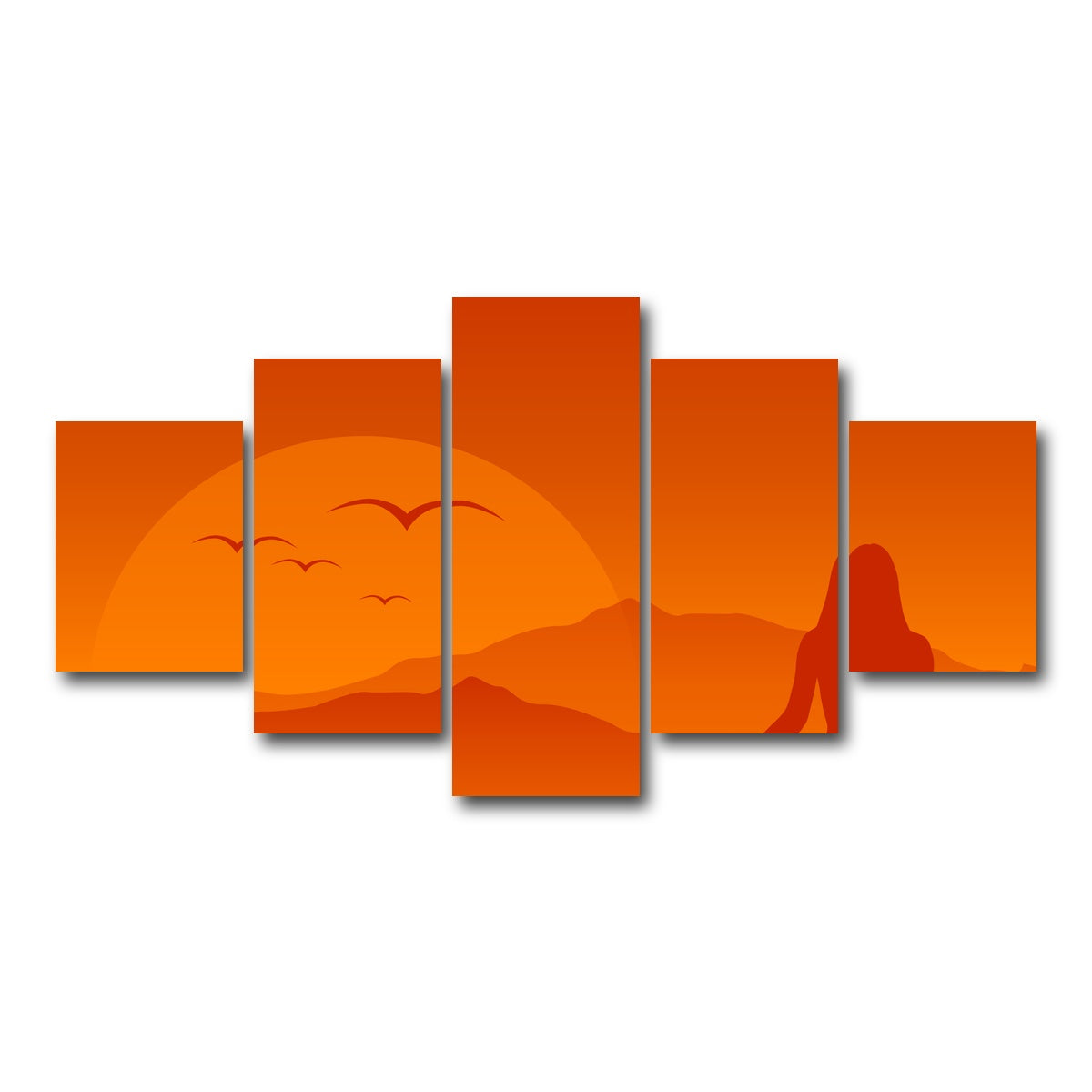 AUTO-MOCKUP WHITE | Hilltop Meditation | 5 Piece | Gallery Wrap Canvas | group=5_short