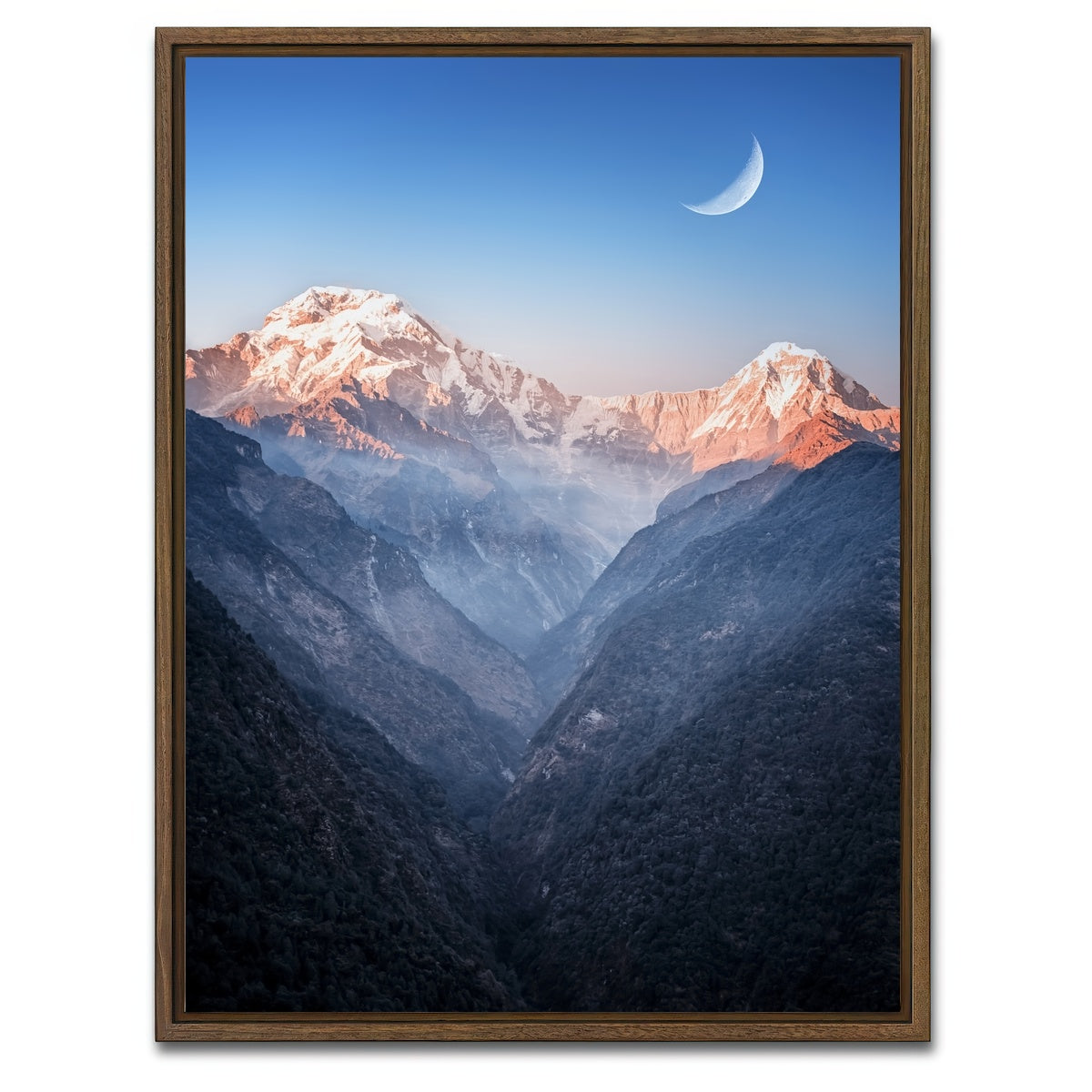 AUTO-MOCKUP WHITE | Himalayan Moonrise | 1 Piece | Walnut Framed Canvas | group=3x4