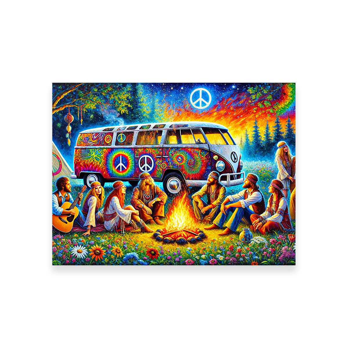Hippie Campfire Wall Art