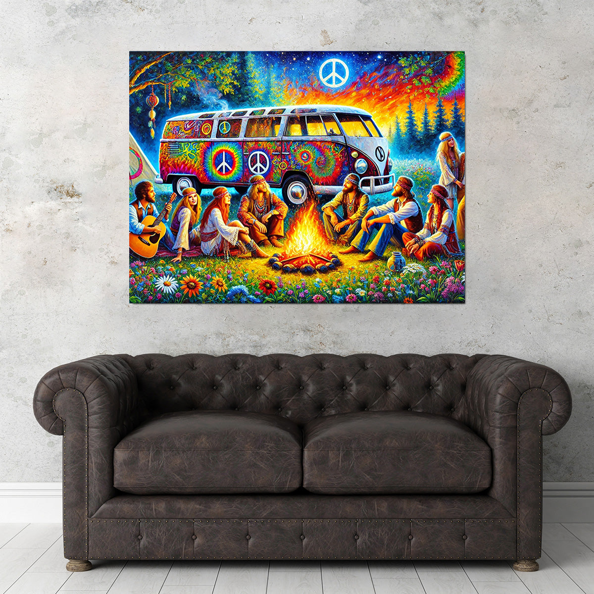 Hippie Campfire Wall Art