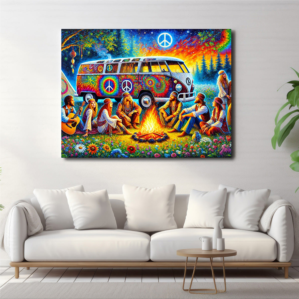 Hippie Campfire Wall Art
