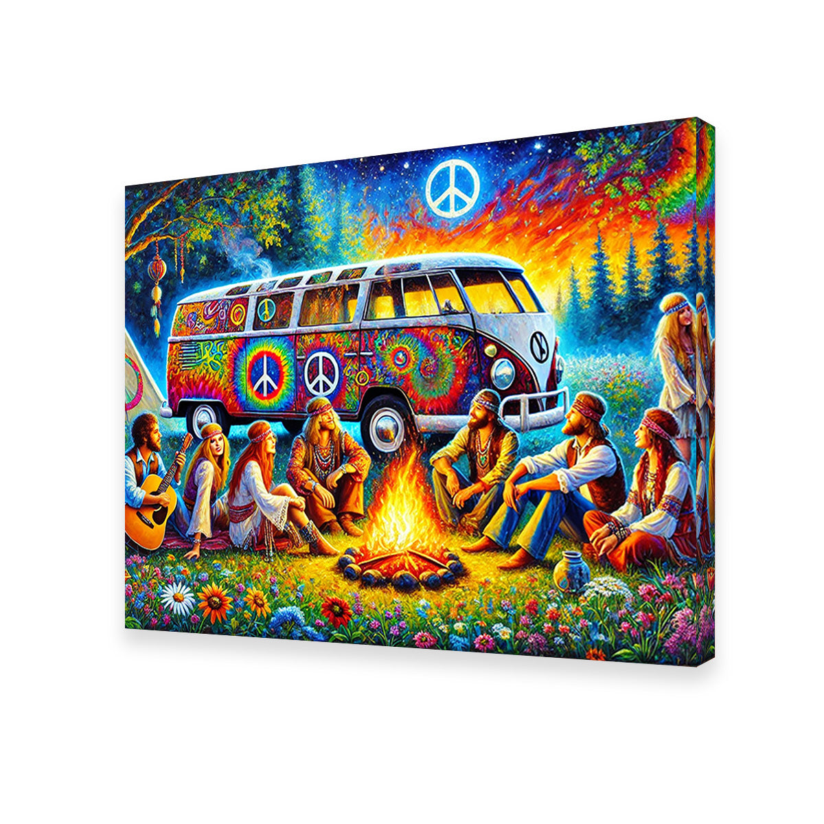Hippie Campfire Wall Art