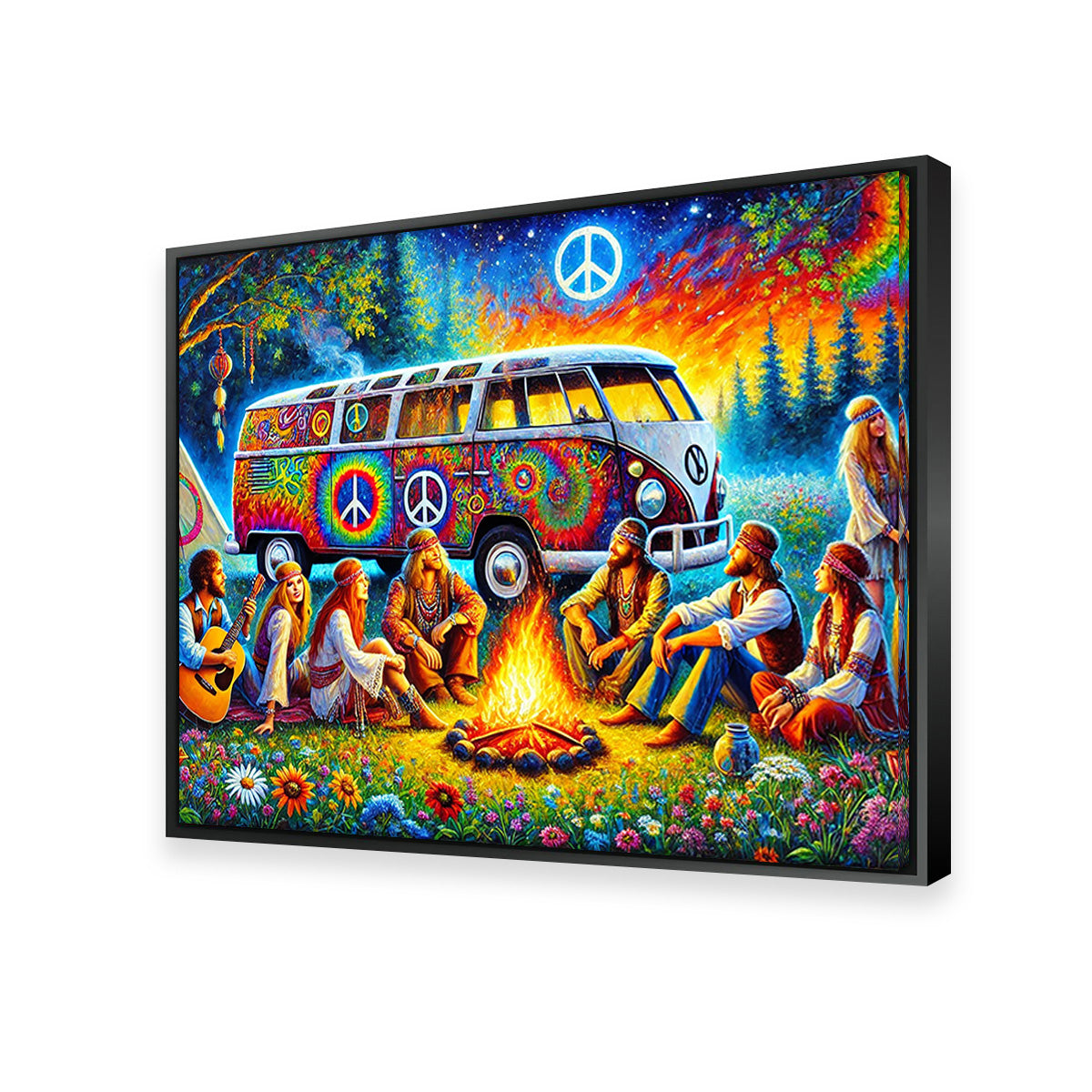 Hippie Campfire Wall Art