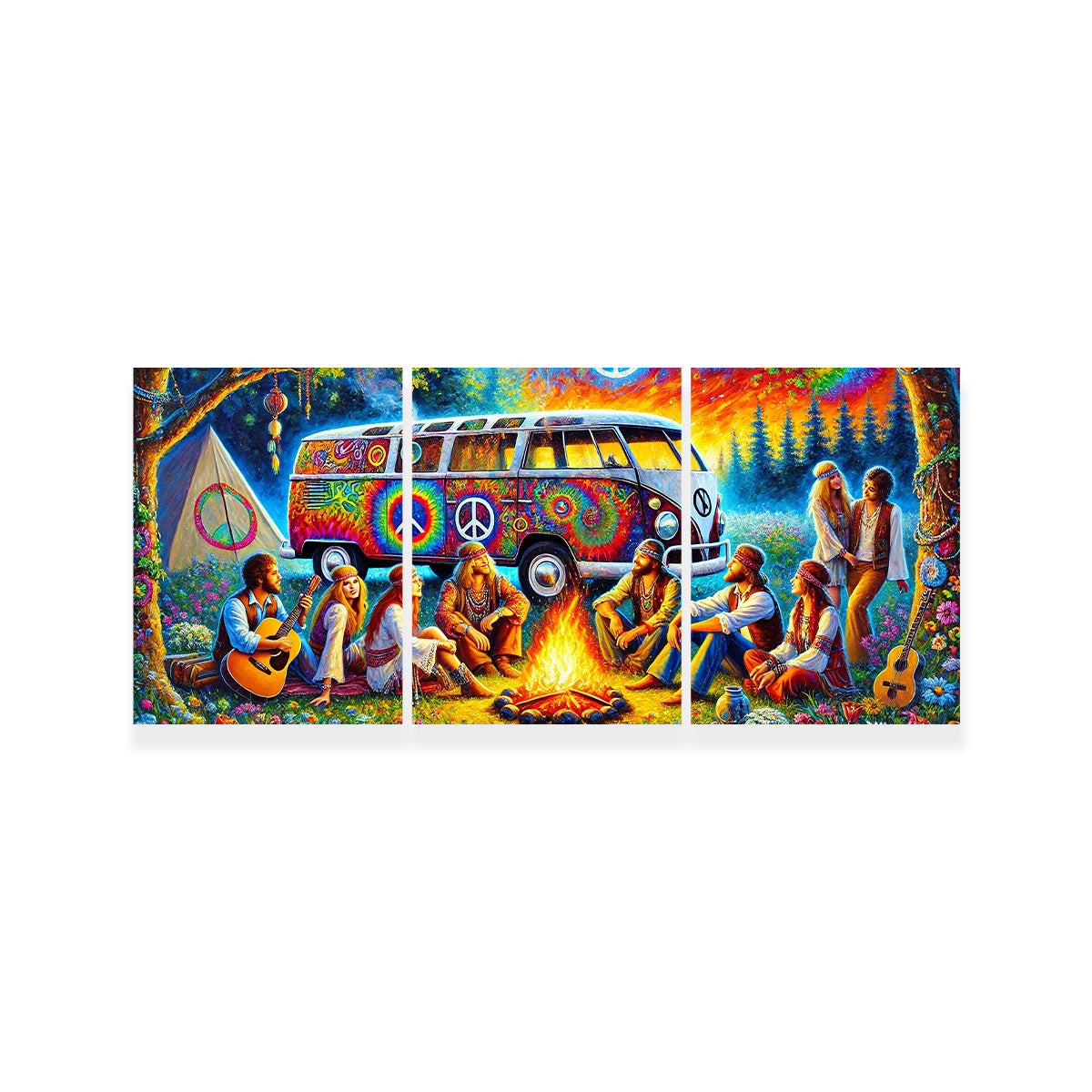 Hippie Campfire Wall Art