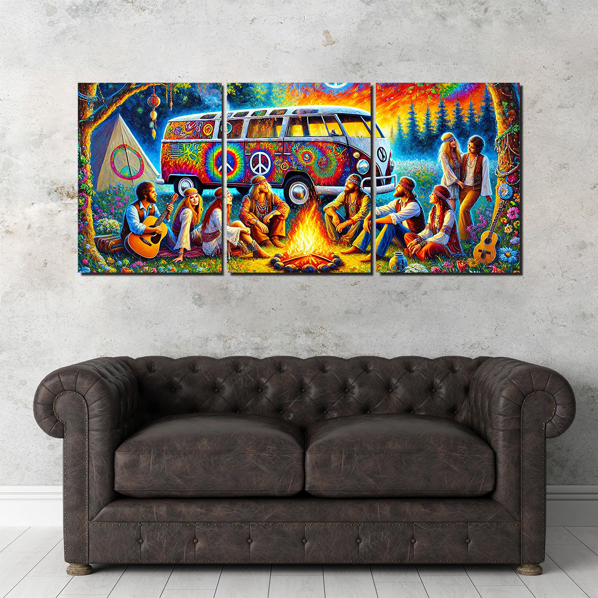 Hippie Campfire Wall Art