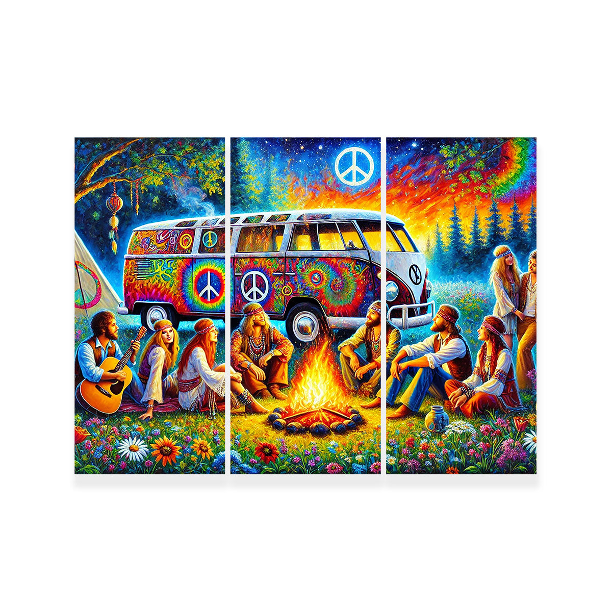 Hippie Campfire Wall Art