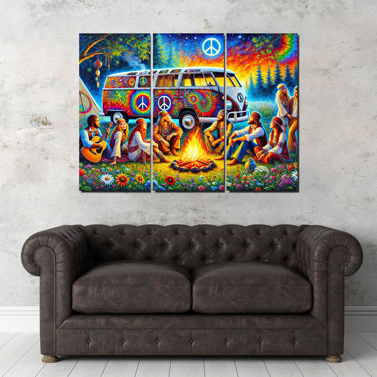 Hippie Campfire Wall Art
