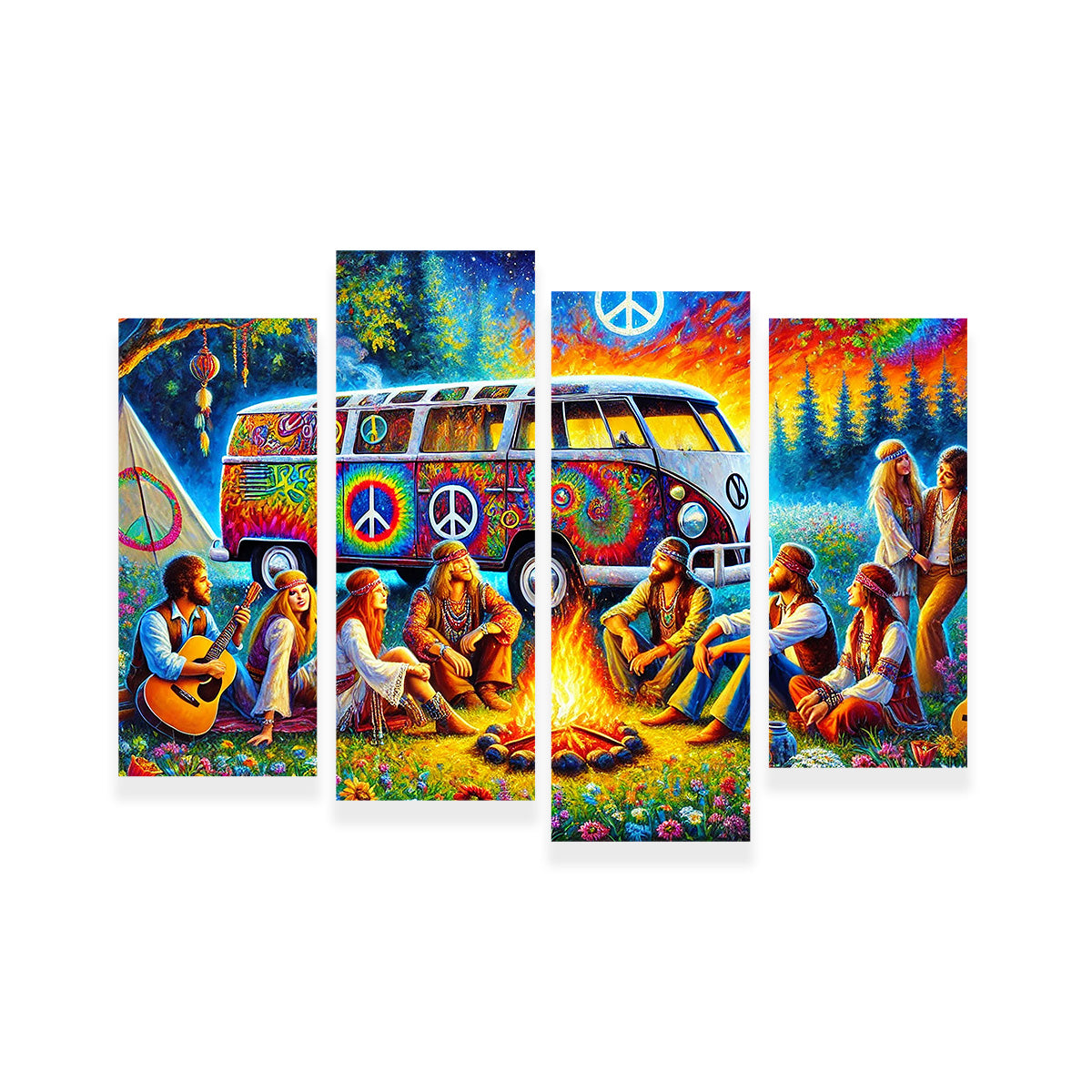 Hippie Campfire Wall Art