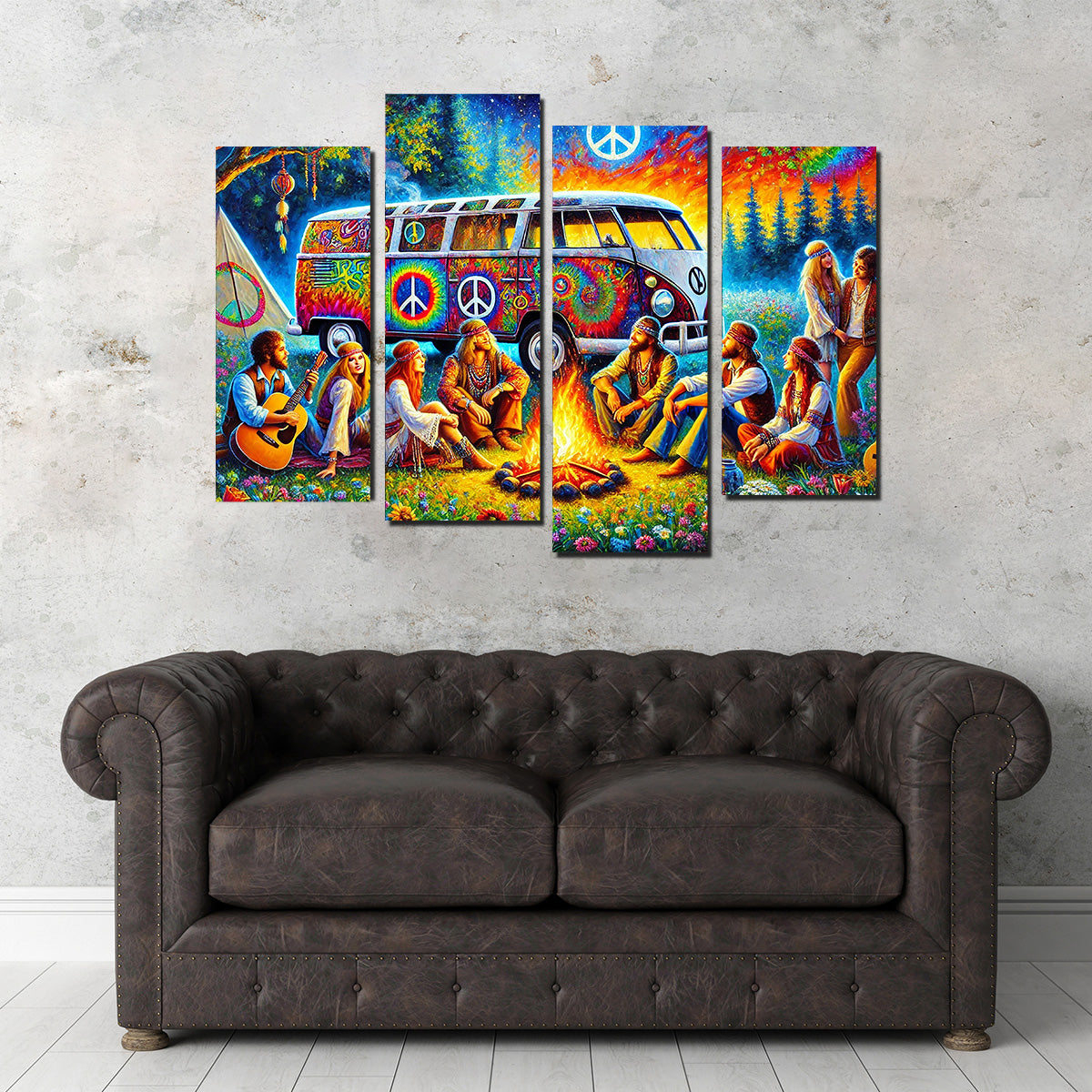 Hippie Campfire Wall Art