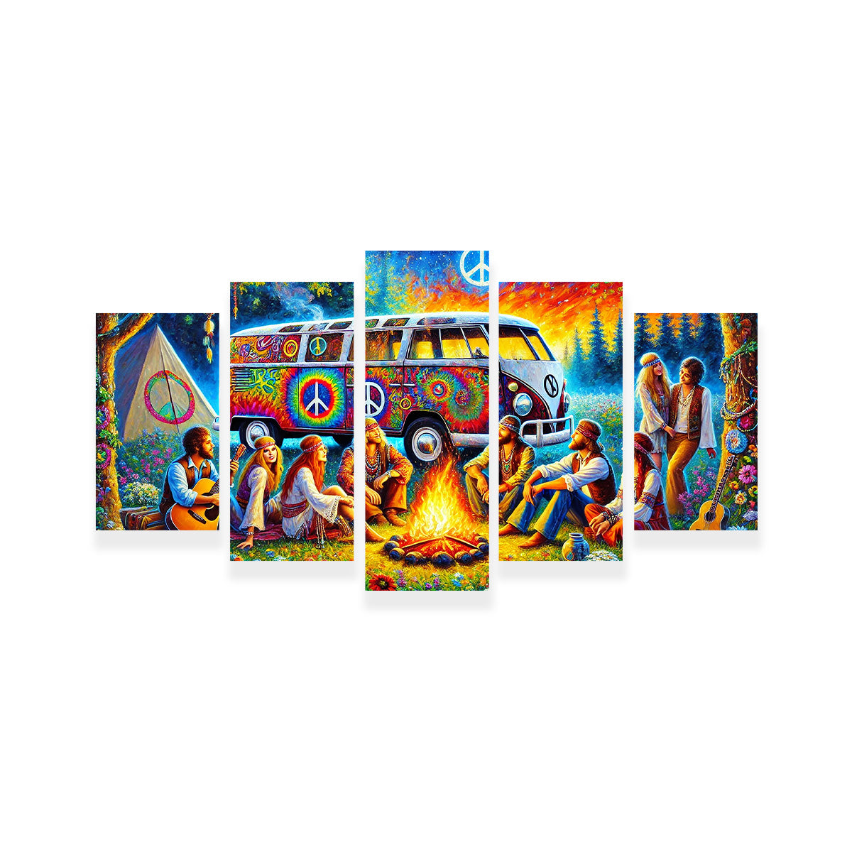 Hippie Campfire Wall Art