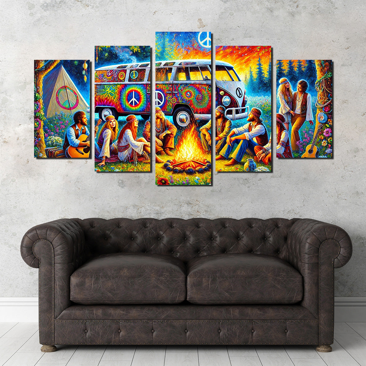 Hippie Campfire Wall Art