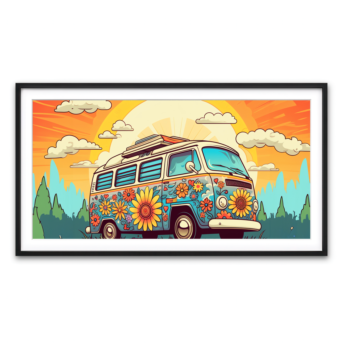 Framed Print 2x1 Black