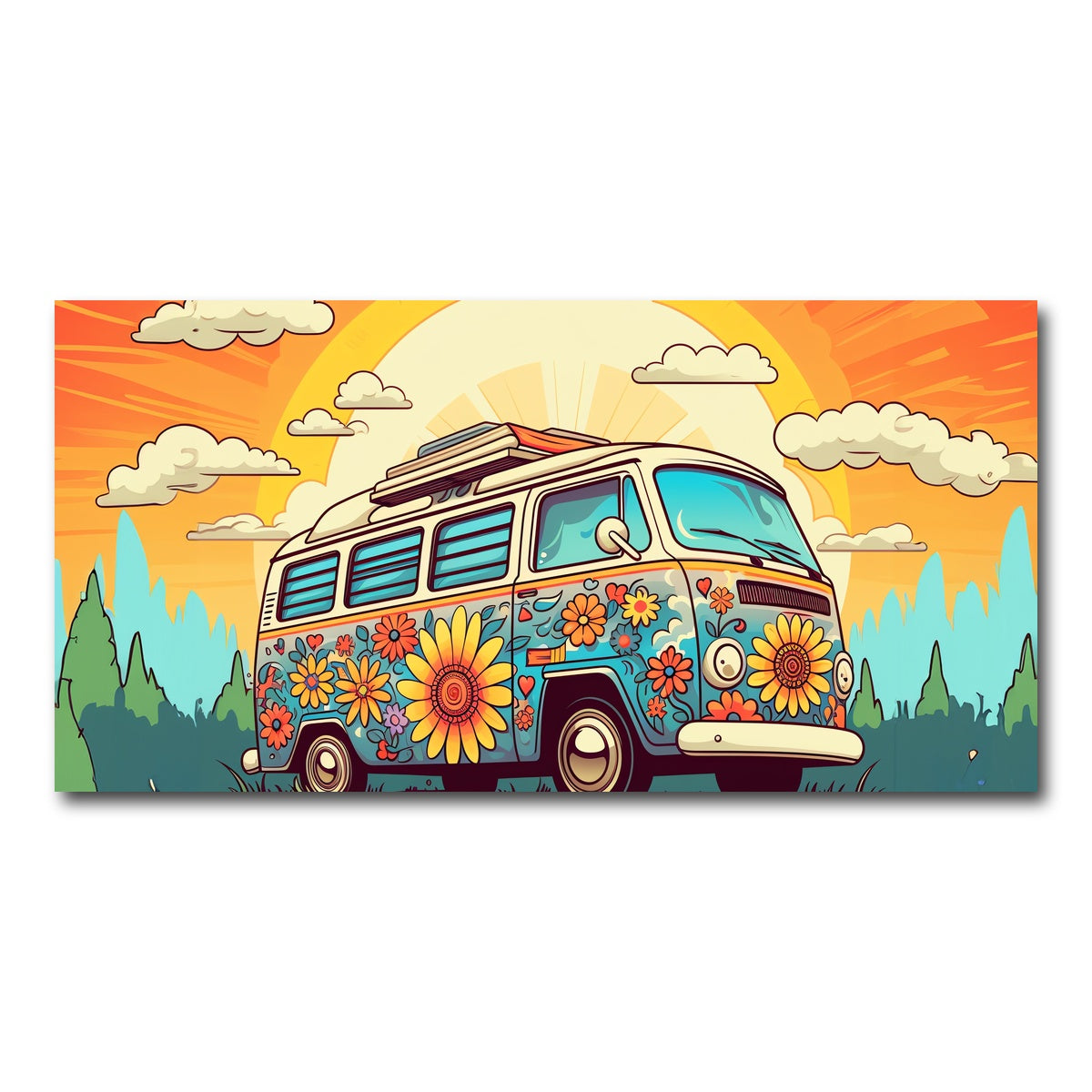 AUTO-MOCKUP WHITE | Hippie Bus | 1 Piece | Gallery Wrap Canvas | group=2x1