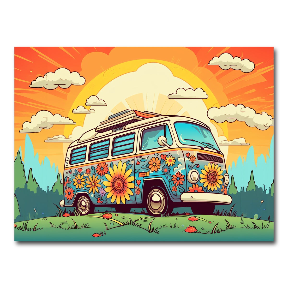 AUTO-MOCKUP WHITE | Hippie Bus | 1 Piece | Gallery Wrap Canvas | group=4x3