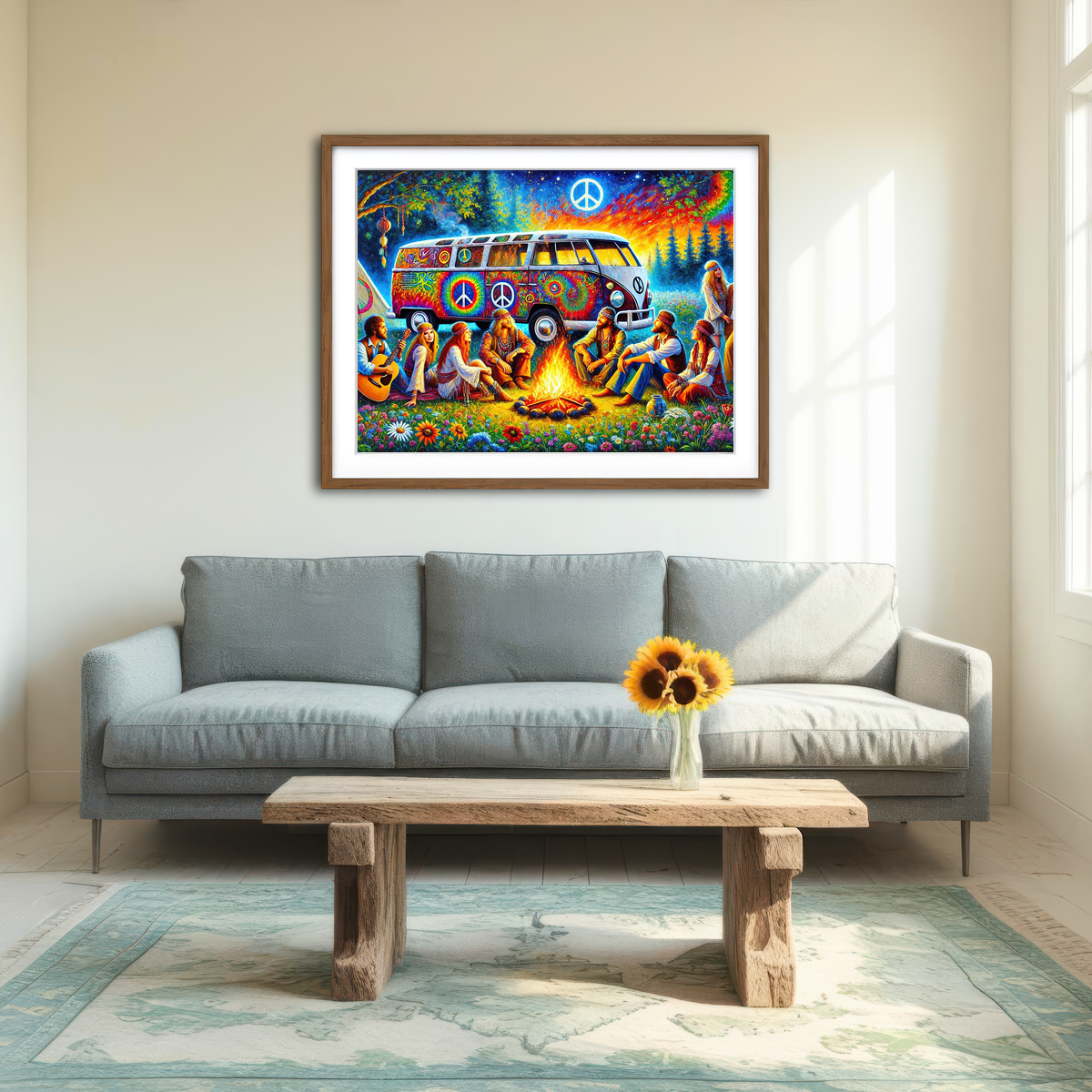 AUTO-MOCKUP ROOM | Hippie Campfire Wall Art