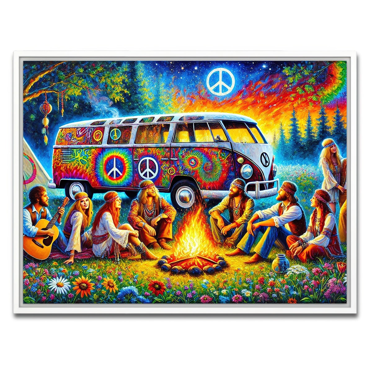 AUTO-MOCKUP WHITE | Hippie Campfire | 1 Piece | White Framed Canvas | group=4x3
