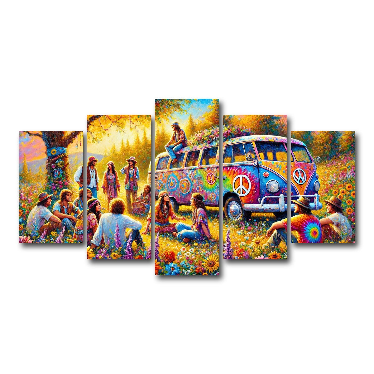 AUTO-MOCKUP WHITE | Hippie Life | 5 Piece | Gallery Wrap Canvas | group=5_normal