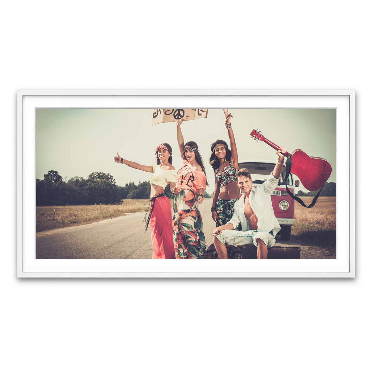 Framed Print 2x1 White