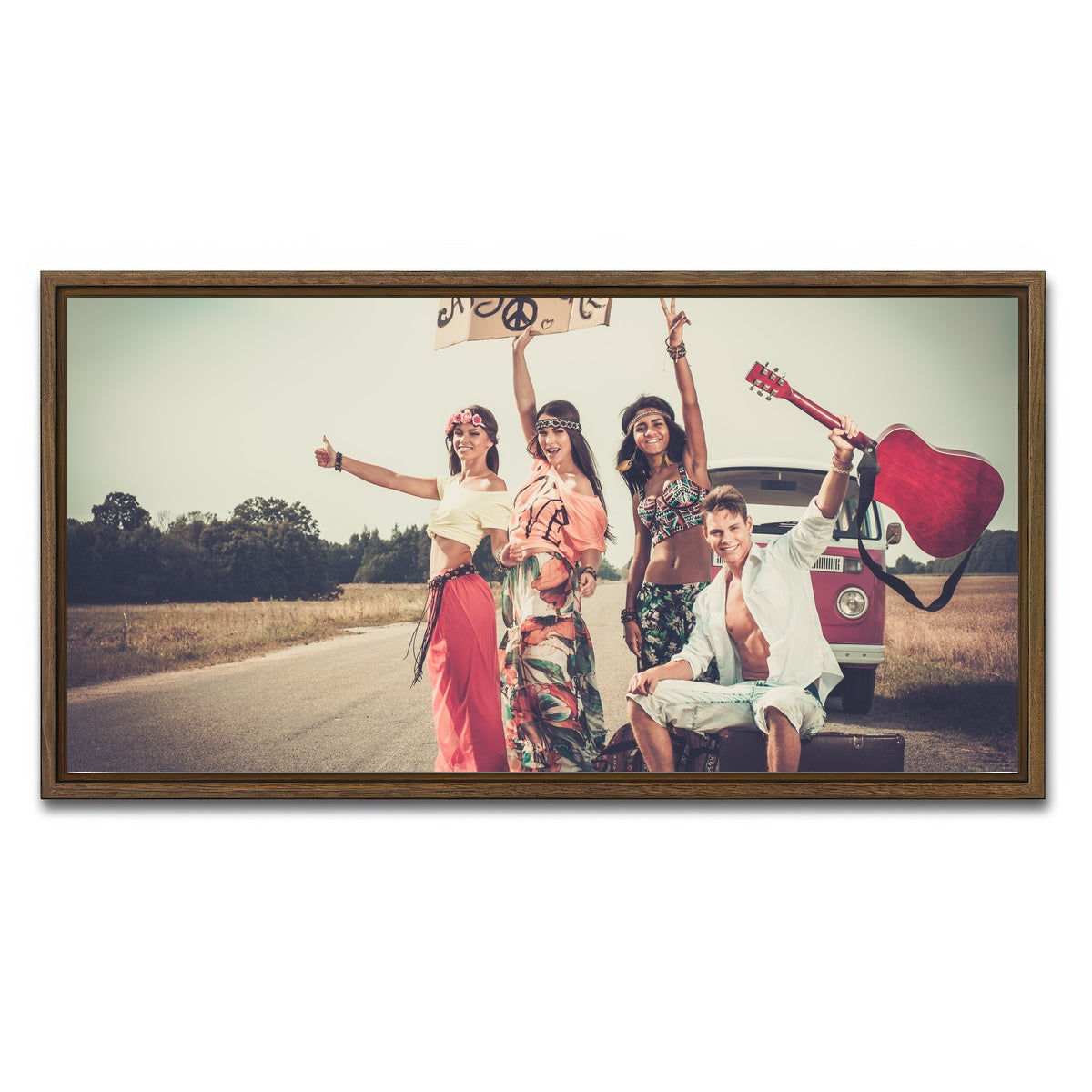 AUTO-MOCKUP WHITE | Hippie Road Trip | 1 Piece | Walnut Framed Canvas | group=2x1
