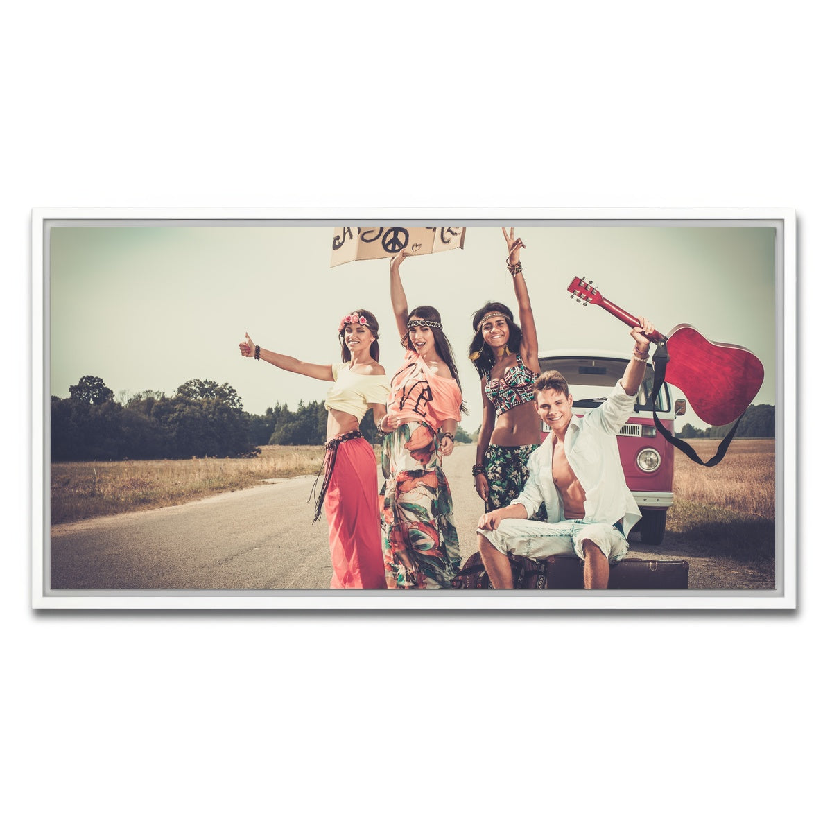 AUTO-MOCKUP WHITE | Hippie Road Trip | 1 Piece | White Framed Canvas | group=2x1