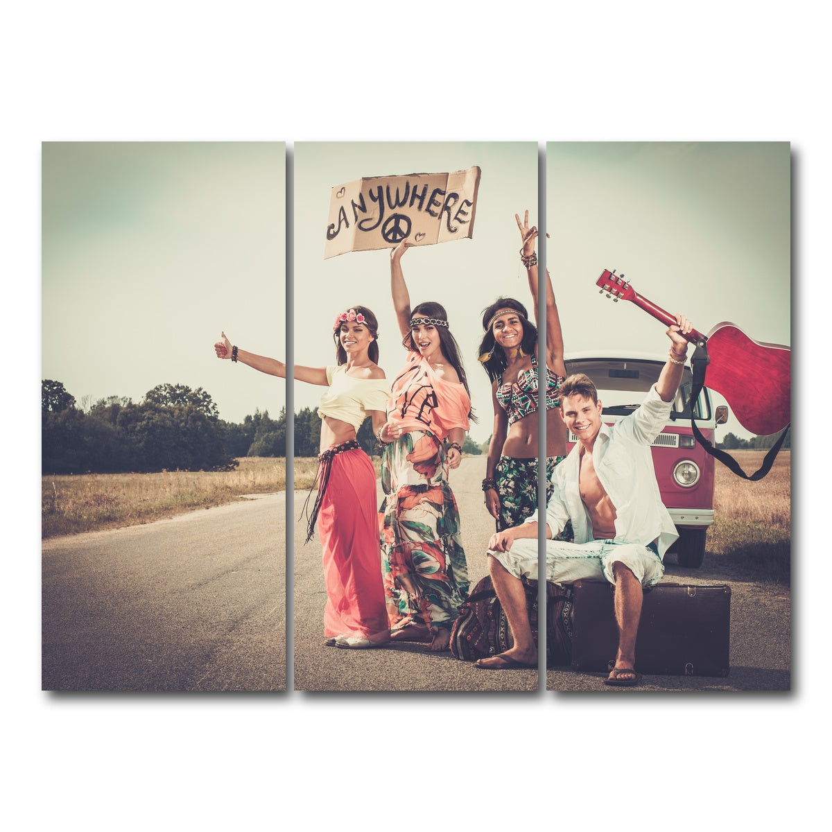 AUTO-MOCKUP WHITE | Hippie Road Trip | 3 Piece | Gallery Wrap Canvas | group=8x18