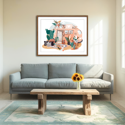 AUTO-MOCKUP ROOM | Hippie van in boho style Wall Art