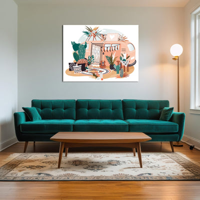 AUTO-MOCKUP ROOM | Hippie van in boho style