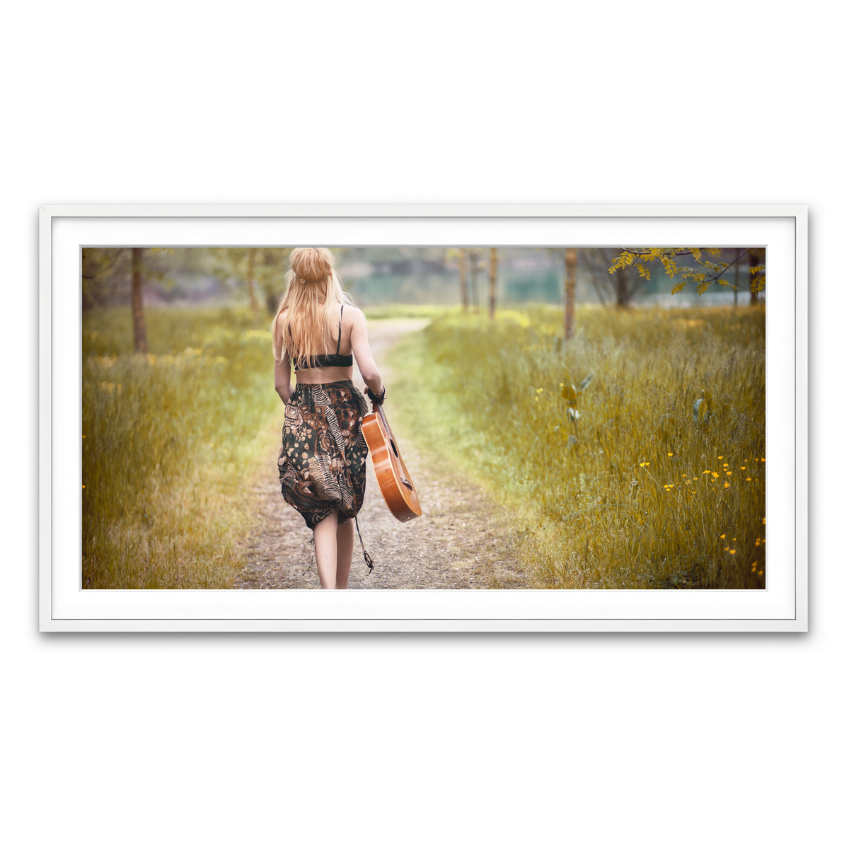 Framed Print 2x1 White