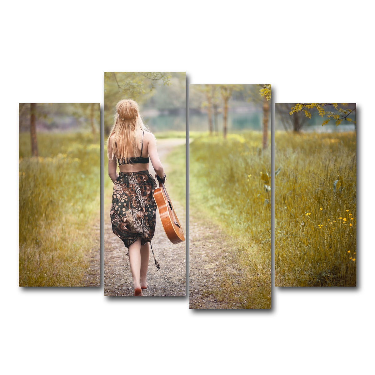 AUTO-MOCKUP WHITE | Hippie woman | 4 Piece | Gallery Wrap Canvas | group=4_normal