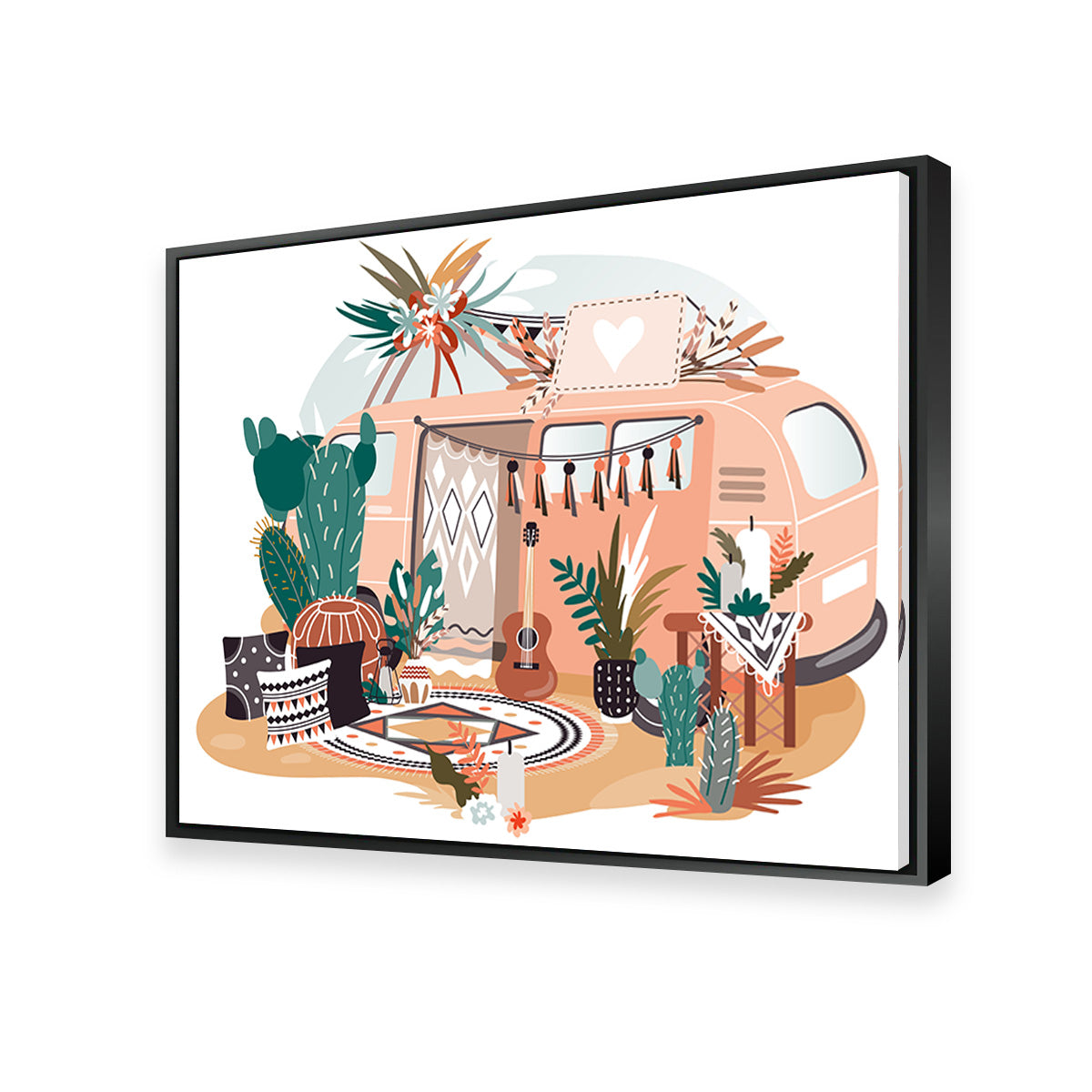 Hippie van in boho style Wall Art