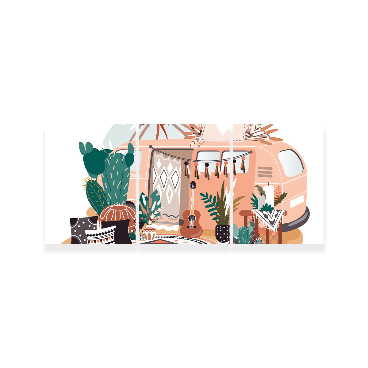 Hippie van in boho style Wall Art