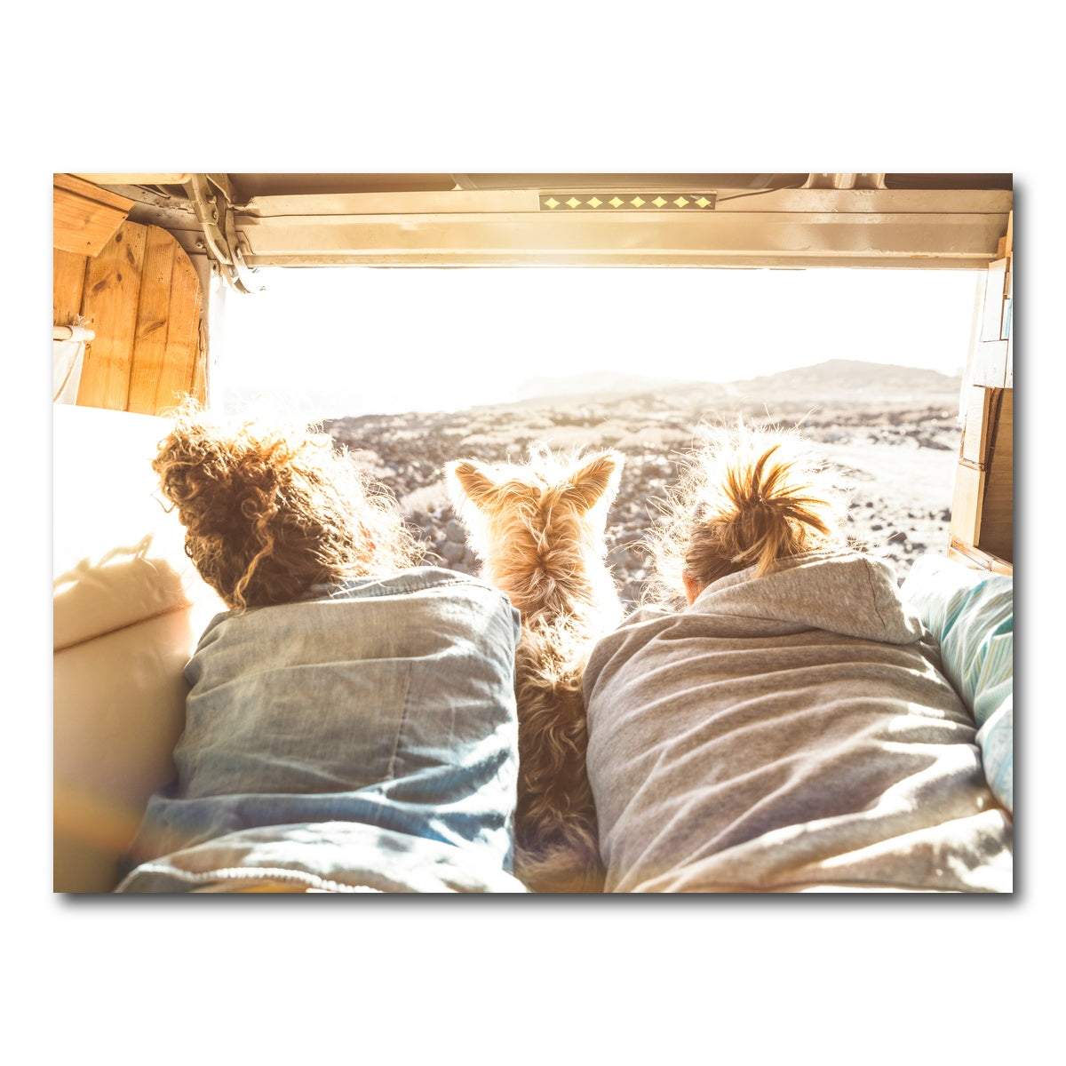 AUTO-MOCKUP WHITE | Hipster couple with cute dog | 1 Piece | Gallery Wrap Canvas | group=4x3