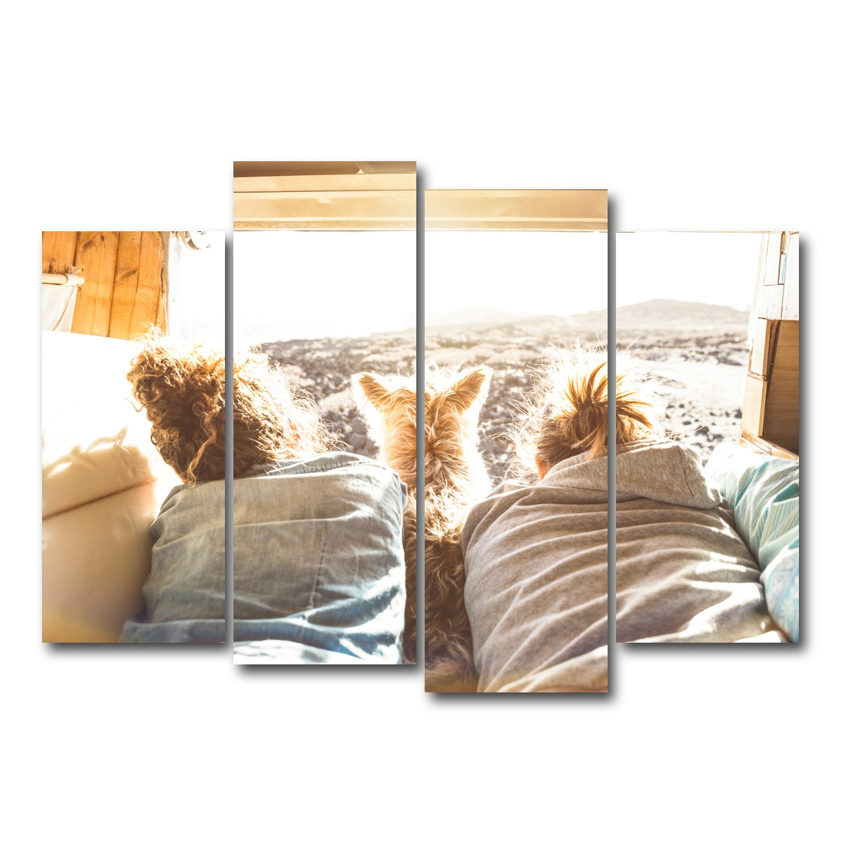 AUTO-MOCKUP WHITE | Hipster couple with cute dog | 4 Piece | Gallery Wrap Canvas | group=4_normal