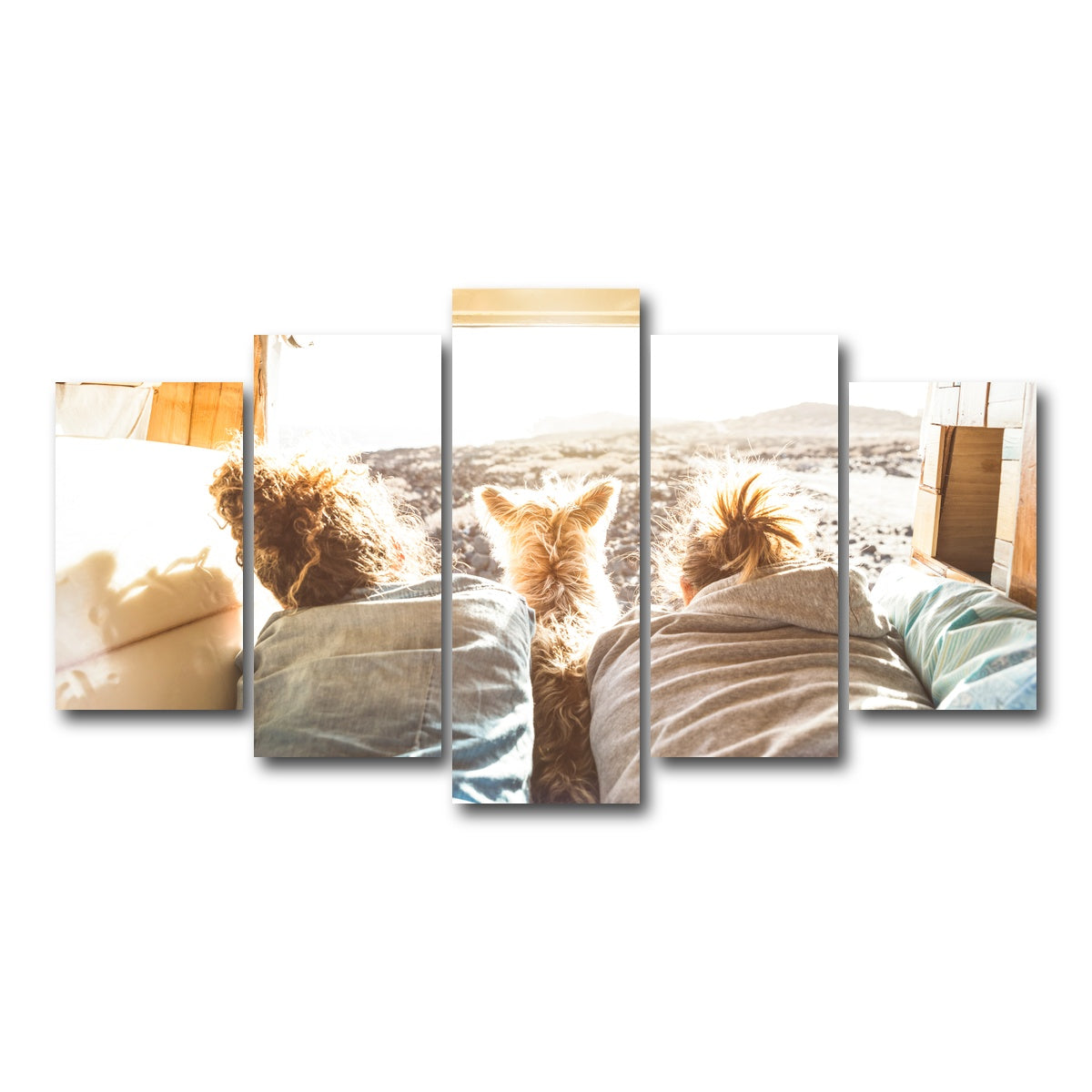 AUTO-MOCKUP WHITE | Hipster couple with cute dog | 5 Piece | Gallery Wrap Canvas | group=5_normal