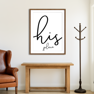AUTO-MOCKUP ROOM | His Place Wall Art